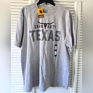 Carhartt Texas Logo Relaxed Fit Heavyweight Short Sleeve T-Shirt Grey Sz Large